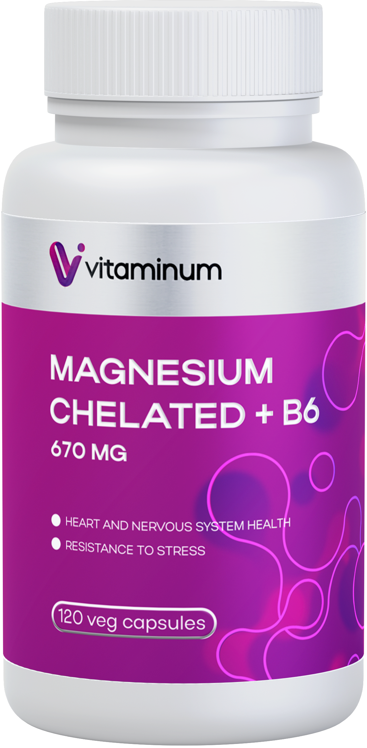  Vitaminum МАГНИЙ ХЕЛАТ + витамин В6 (670 MG) 120 капсул 800 мг  в Северобайкальске